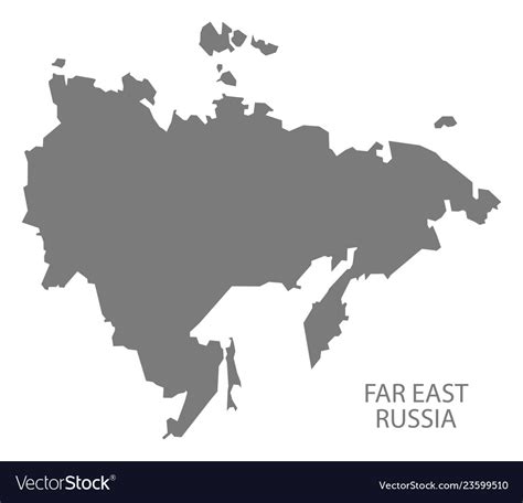 Far east russia map grey Royalty Free Vector Image