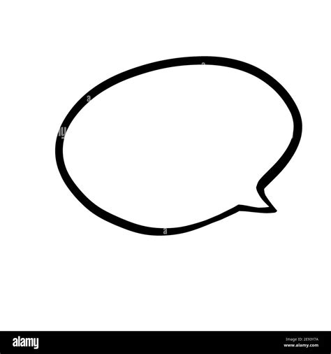 Speech bubble hand drawn sketch and icon illustration on a white isolated background Stock Photo ...