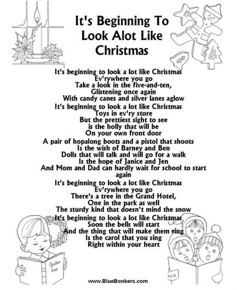 It's Beginning to Look a lot Like Christmas | Christmas songs lyrics, Christmas lyrics ...