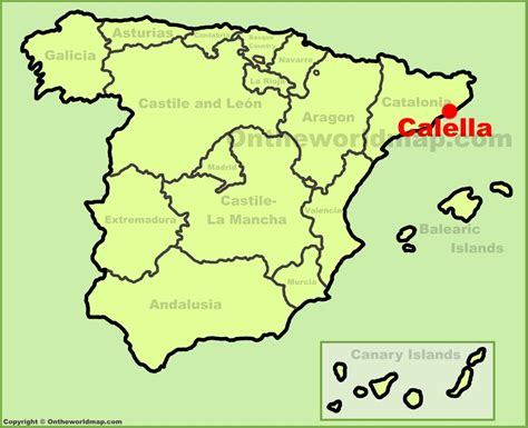 Calella location on the Spain map - Ontheworldmap.com