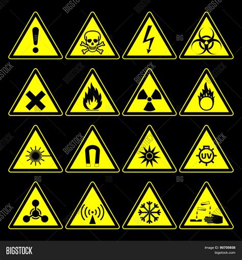 Hazard Symbols Signs Vector & Photo (Free Trial) | Bigstock