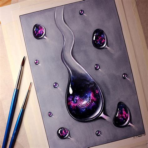 Galaxy Water Drops - Painting by LethalChris on DeviantArt