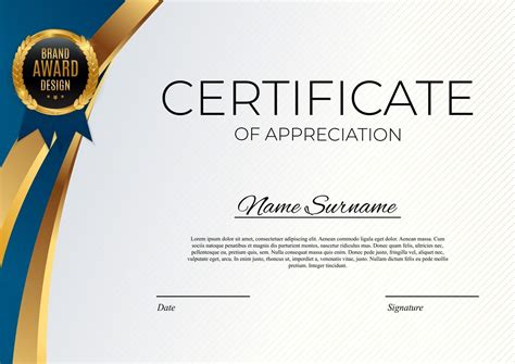 Luxury Certificate Template With Elegant Golden Border Frame Diploma ...