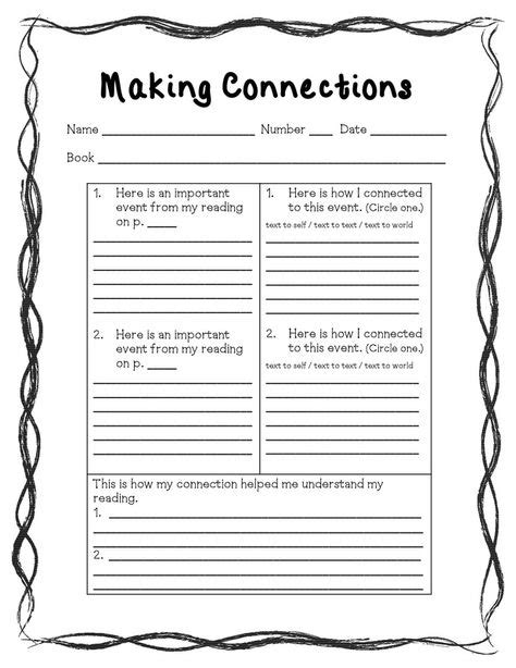Making Connections Worksheet 4th Grade