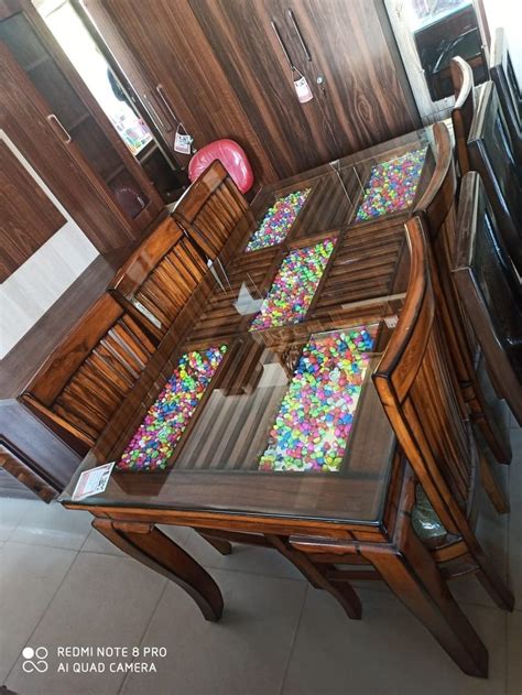 Rectangular Teak Wood Dining Table, 6 Seater at Rs 25000/set in Bhopal | ID: 25932796933