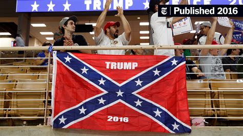 At a Donald Trump Rally, a Confederate Flag Goes Up, and Quickly Comes ...