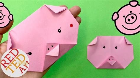 Easy Origami Pig Face - YouTube