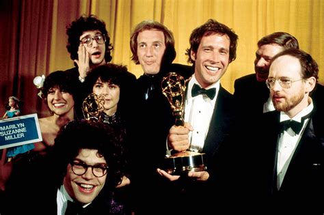 The SNL staff with their first Emmy award for writing in 1976. : r ...