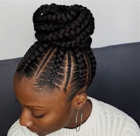 Flawless braided bun by @narahairbraiding - Black Hair Information