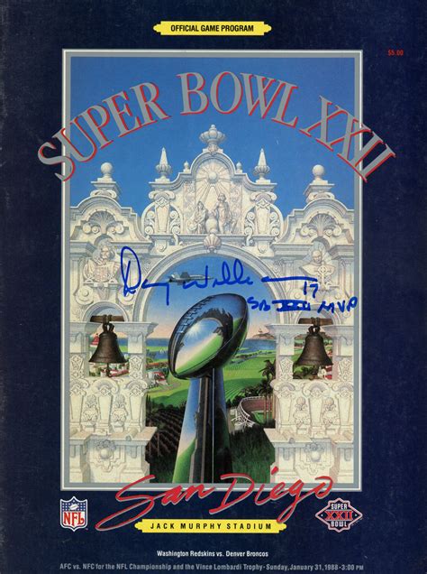 Doug Williams Autographed/Signed Super Bowl XXII Program SB MVP JSA ...