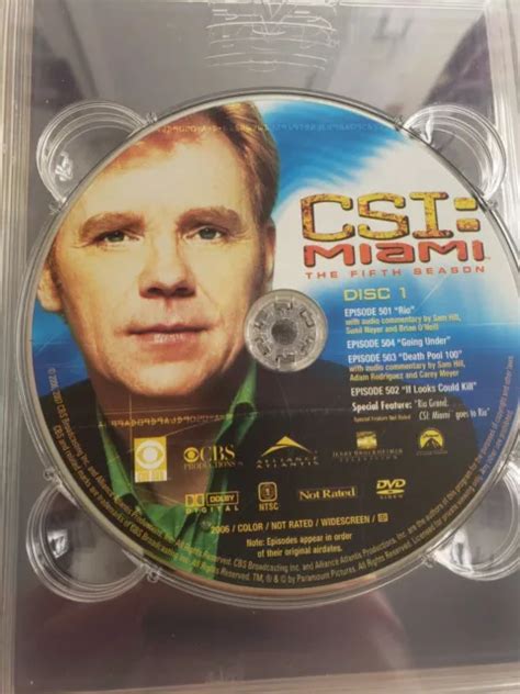 DISC 1 REPLACEMENT ONLY CSI: Crime Scene Investigation Miami 5th Season DVD 2008 $0.99 - PicClick