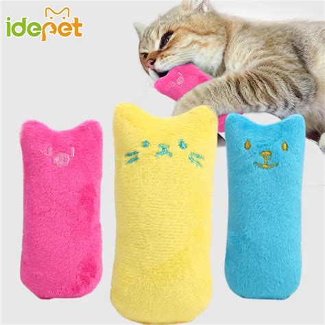 Lovely Plush Cat Toy Fancy Chewing Toys Interactive Pets Teeth Grinding ...