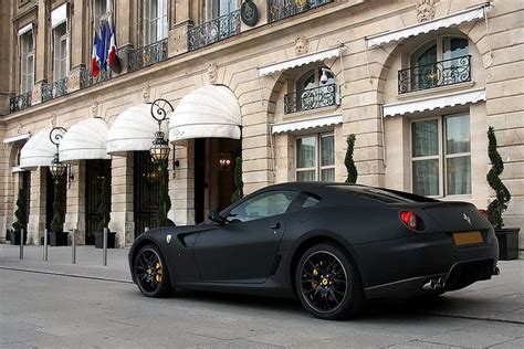 Matte black makes it that much better. | Matte black cars, Ferrari 599, Black car