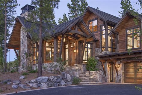 Gorgeous rustic mountain retreat with stylish interiors in Martis Camp | Mountain home exterior ...