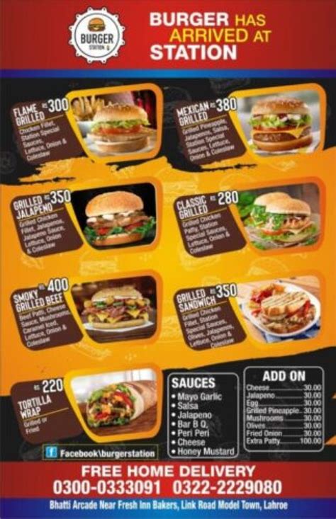 Burger Station Multan Menu Contact Number Address Location