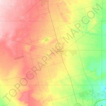 Andrews County topographic map, elevation, relief