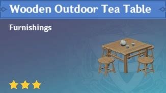 Wooden Outdoor Tea Table - Outdoor Furnishing - Genshin DB