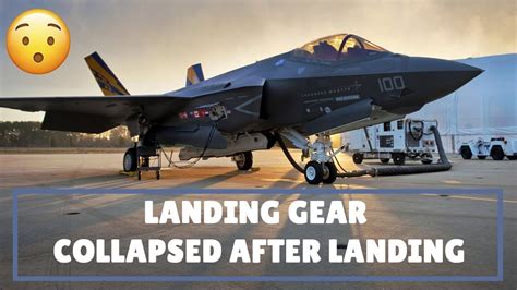 An F-35 stealth fighter's landing gear collapsed after landing at a ...