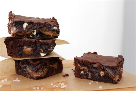 Salted Caramel Peanut Butter Triple Chocolate Brownies