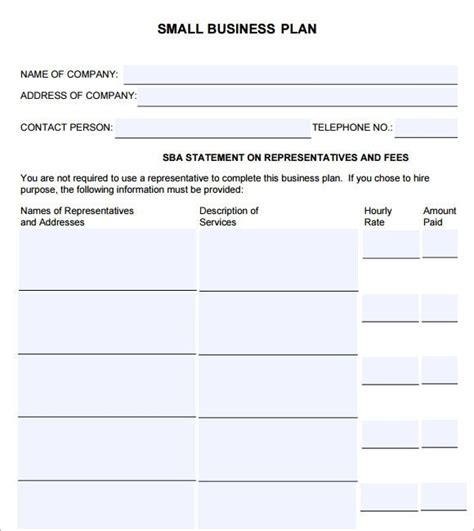 Sample Small Business Plan within Sba Business Plan Template Pdf | Small business plan, Small ...