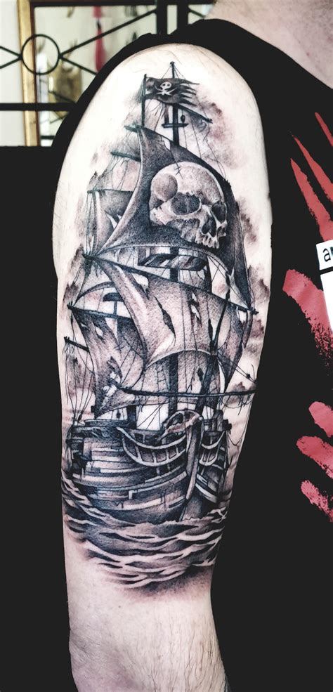 Ghost pirates ship, by Matt at Bespoke BODY art, Grimsby UK : r/tattoos