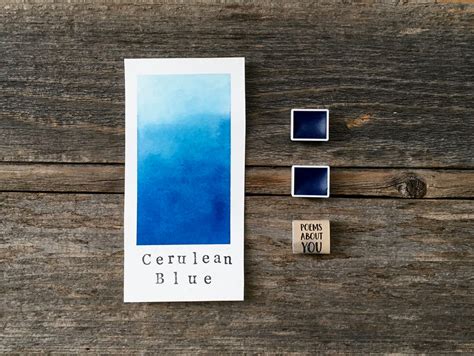 Handmade Watercolor Cerulean Blue Blue Watercolor for - Etsy