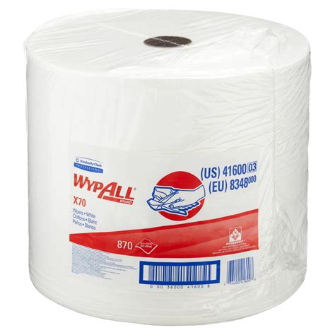 WypAll® X70 Reusable Cleaning Cloths 8348 - Jumbo Roll - 1 Roll x 870 White Wipers (870 Total)