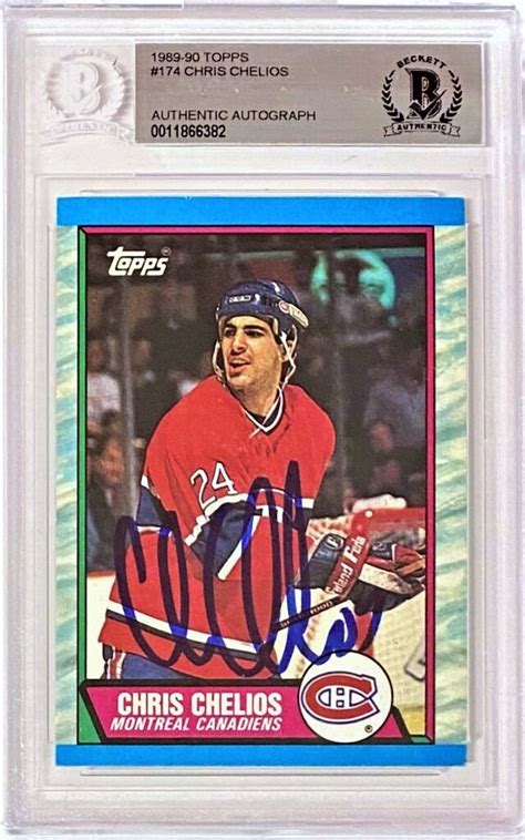 Chris Chelios Autographed 1989-90 Topps Montreal Canadiens Hockey Card ...