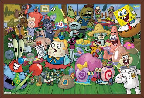 Nickelodeon Spongebob - Character Wall Poster, 22.375" x 34", Framed - Walmart.com