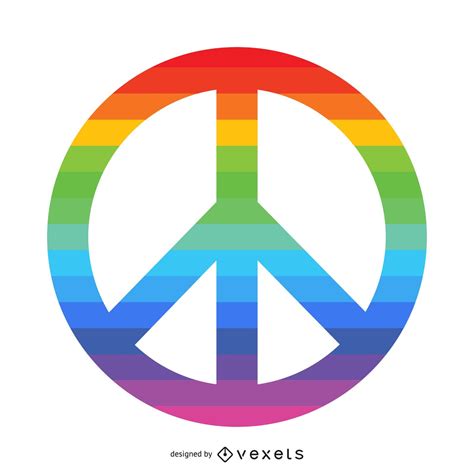 Rainbow Peace Symbol Vector Download