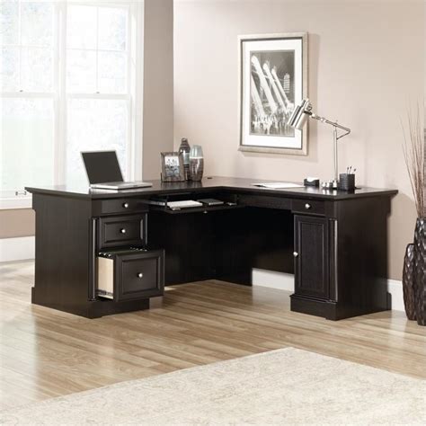 Pemberly Row Contemporary Wood L-Shaped Computer Desk in Wind Oak | Cymax Business