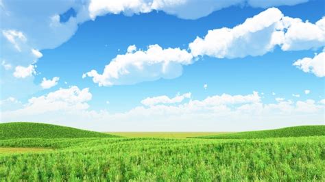 Free Photo | 3D render of a landscape background with grassy hills