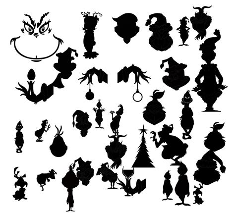 Grinch Silhouette Bundle SVG PNG Dxf Eps - Etsy