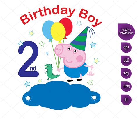 Peppa Pig George Birthday Svg Files