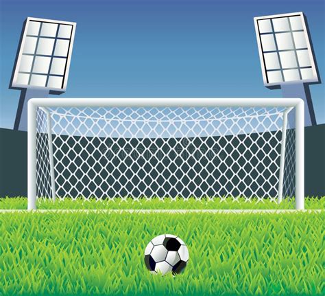 Soccer Goal with Realistic Grass. Stock Vector - Illustration of ...