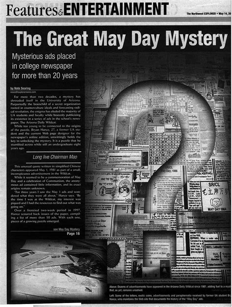 The Great May Day Mystery | College newspaper, Mystery, Greatful