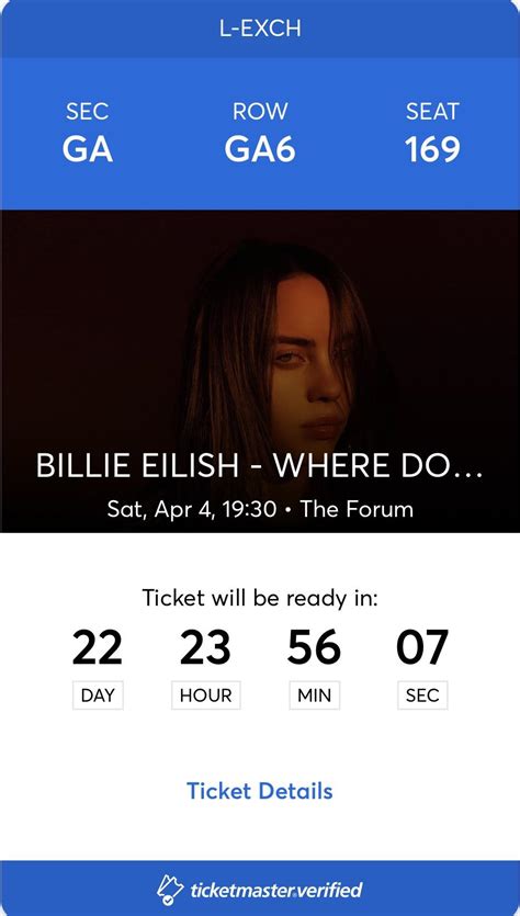 Billie Eilish LA concert ticket for sale, I can’t go anymore and have a floor GA ticket. The ...