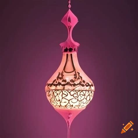 Pink islamic art lamp