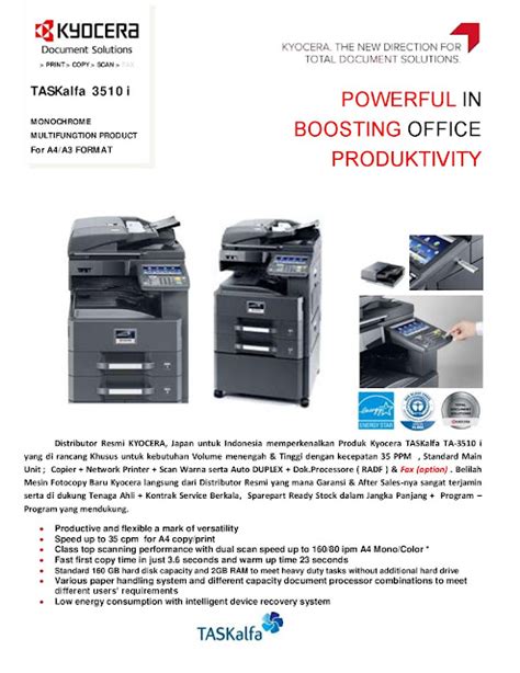 Kyocera Document Solutions: KYOCERA TASKalfa 3510 i