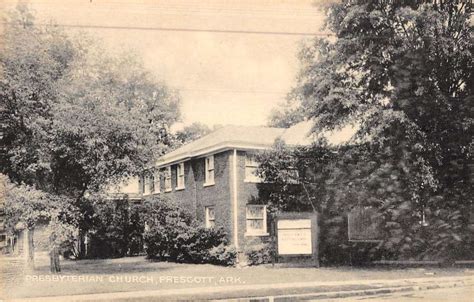 Prescott Arkansas birds eye view Presbyterian Church antique pc Z28849 ...