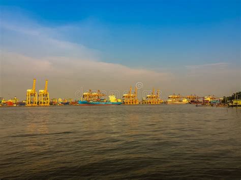 View of Bangkok Port Authority of Thailand or Klong Toey Port Al Stock ...