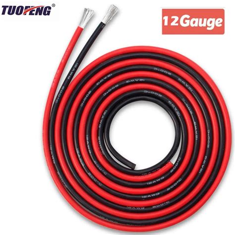 Electrical Wire 12 AWG Silicone Wire 12 Gauge Hook Up wire Cables Black ...