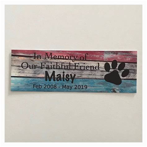 Custom Pet RIP Memorial Name and Year Dog Cat Sign Rustic Blue and Red – The Renmy Store Pet ...