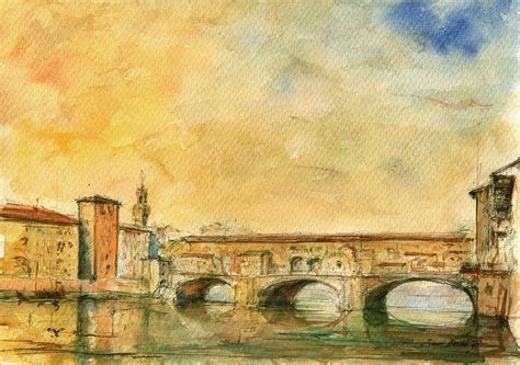 Florence Bridge Ponte Vecchio Painting by Juan Bosco | Pixels