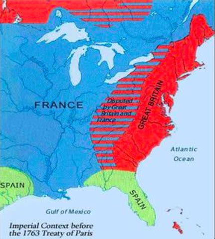 Map Showing Imperial Context in North America before the 1763 Treaty of ...