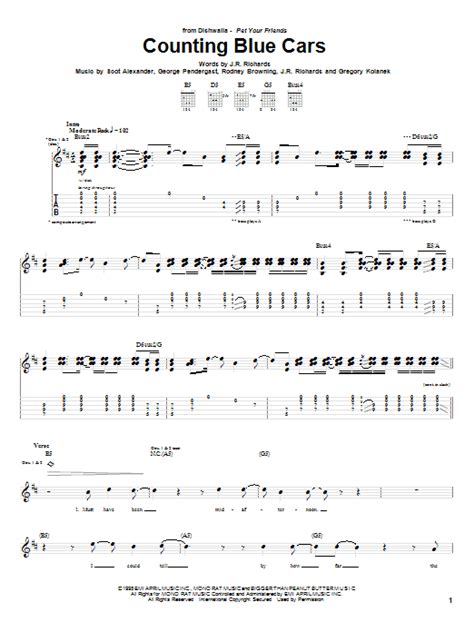 Counting Blue Cars by Dishwalla - Guitar Tab - Guitar Instructor