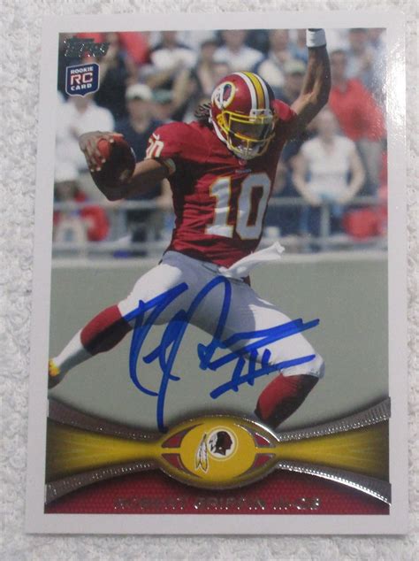 Robert Griffin III Rookie Autographed Card Redskins No COA