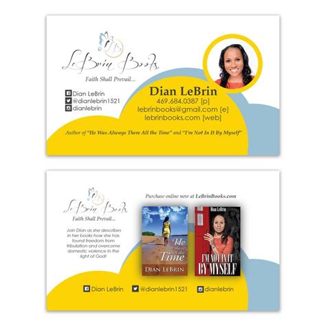 Business Card Design for Author Dian LeBrin, designed by Moksha Media ...