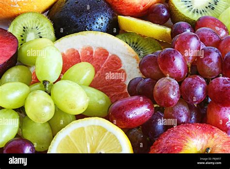 Fresh fruit slices Stock Photo - Alamy