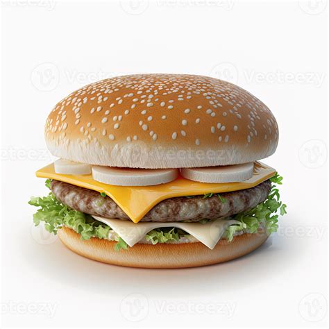 Cheeseburger on isolated white background 13962224 Stock Photo at Vecteezy